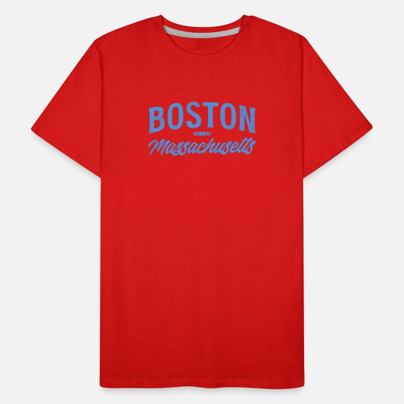 Boston Massachusetts Vintage Script Men's Premium Organic T-Shirt