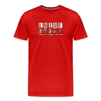 Luise - T-shirt bio Premium Homme - rouge - Devant - Damien (186cm)