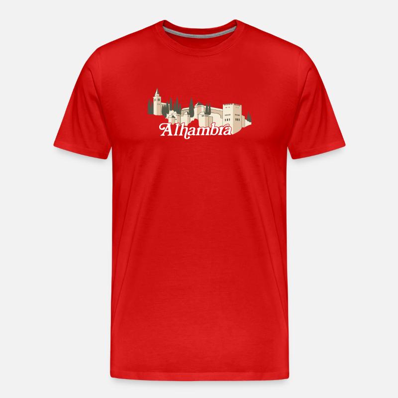 Alhambra (dunkel) - Männer Premium Bio T-Shirt - Rot