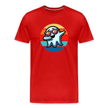 Dabbing Ghost Vintage Sunset - Männer Premium Bio T-Shirt - Rot - Vorne - Damien (186cm)