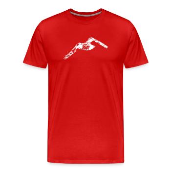 Uhu lineart - Männer Premium Bio T-Shirt - Rot - Vorne - Damien (186cm)