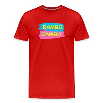 RAMBO ZAMBO - T-shirt bio Premium Homme - rouge - Devant - Damien (186cm)