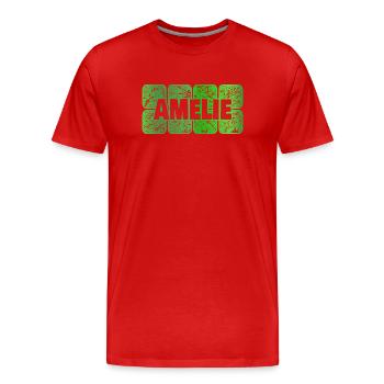 Amelie als Vorname - Männer Premium Bio T-Shirt - Rot - Vorne - Damien (186cm)