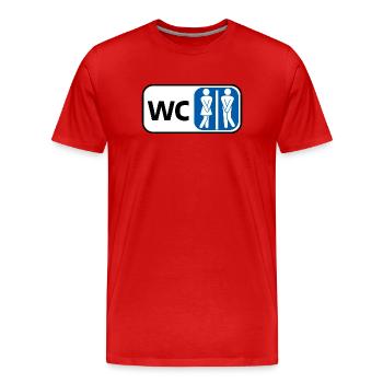  WC Silhouettes Hommes Femmes - T-shirt bio Premium Homme - rouge - Devant - Damien (186cm)