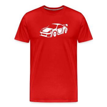 Sportauto Silhouette – Tuning Race Design - Männer Premium Bio T-Shirt - Rot - Vorne - Damien (186cm)