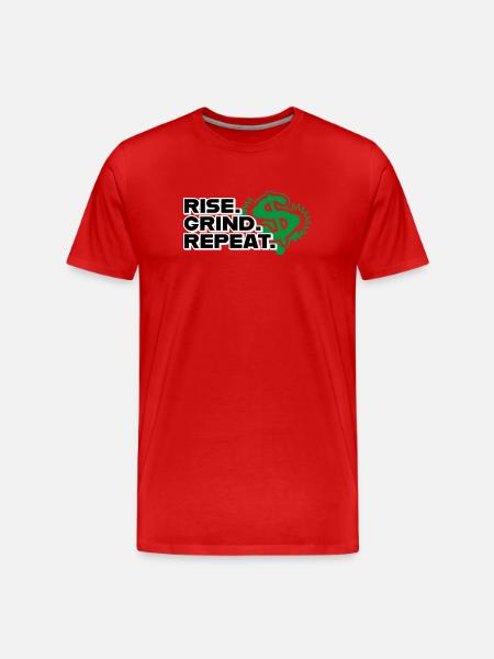 Rise Grind Repeat - Motivation - Men's Premium Organic T-Shirt - red