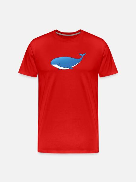Blue Whale Cartoon - Men's Premium Organic T-Shirt - red