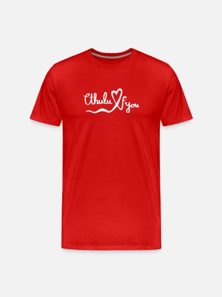 Cthulu loves you - Men's Premium Organic T-Shirt - red
