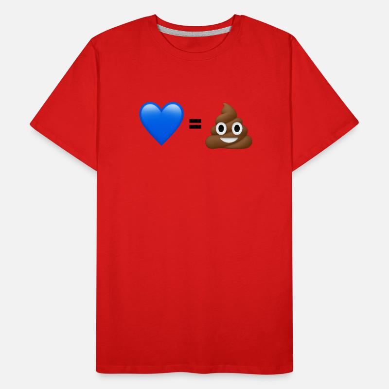 AfD ist Kacke - 💙 = 💩 (Bright Design) Männer Premium Bio T-Shirt