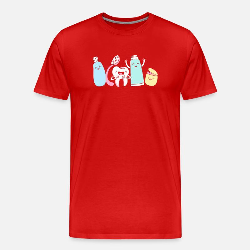 Rezeptionist Zahnarzt - Männer Premium Bio T-Shirt - Rot