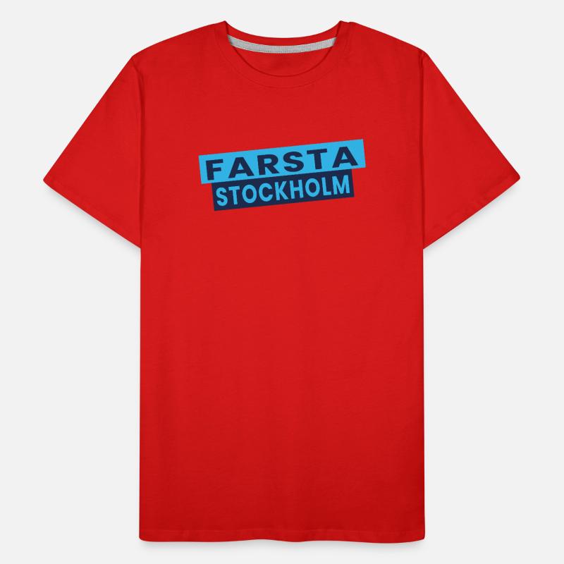 Farsta Stockholm Blue Typography Layout Men's Premium Organic T-Shirt