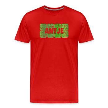 Antje - Männer Premium Bio T-Shirt - Rot - Vorne - Damien (186cm)