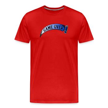 Game Over Bannière Retro Arcade - T-shirt bio Premium Homme - rouge - Devant - Damien (186cm)