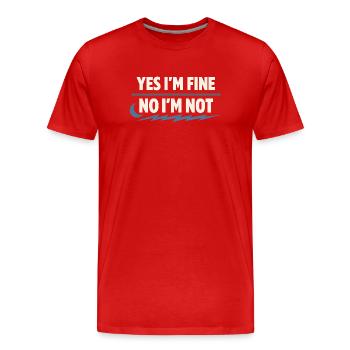 Périménopause Humour Périménopause - T-shirt bio Premium Homme - rouge - Devant - Damien (186cm)
