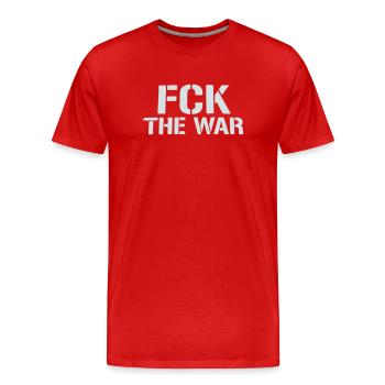 Peaceful Protest Stencil - Men's Premium Organic T-Shirt - red - Front - Damien (186cm)