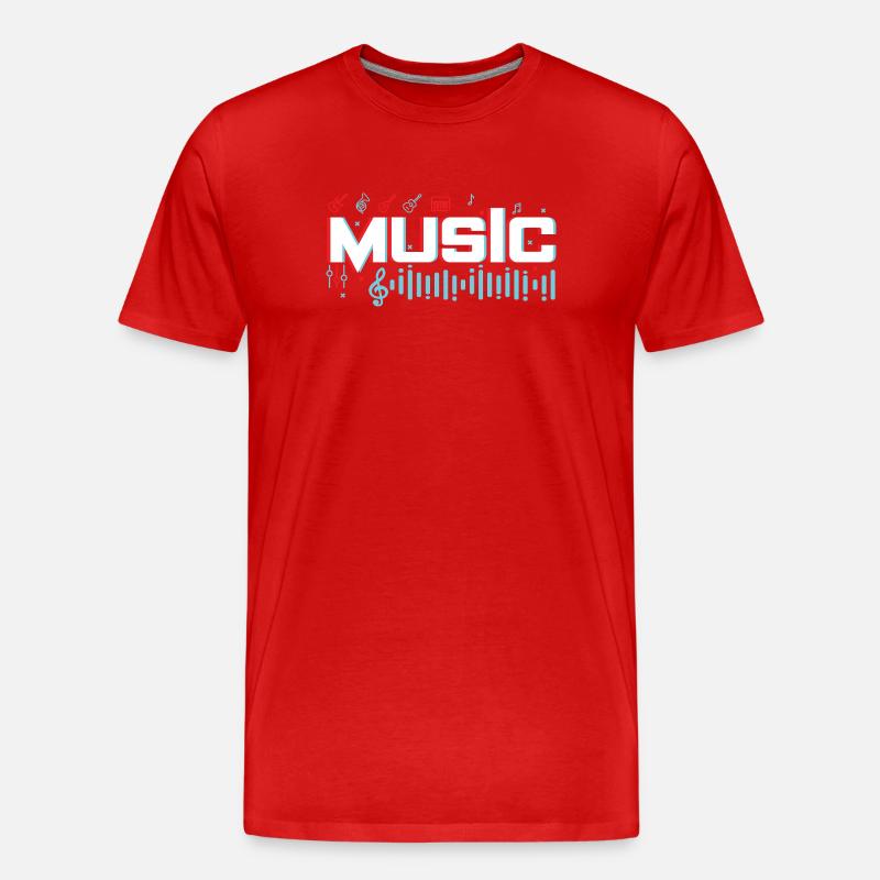 MUSIC3 - Männer Premium Bio T-Shirt - Rot