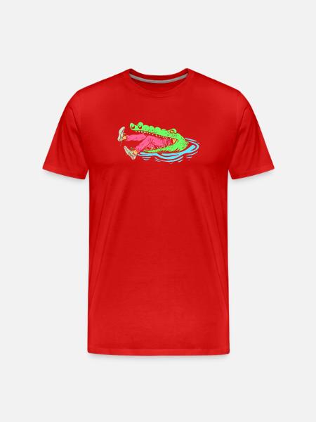 Crocodile Hunting Hunter Hunting - Men's Premium Organic T-Shirt - red