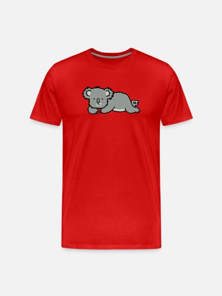 Niedlicher Koala im Minimal-Comic - Männer Premium Bio T-Shirt - Rot