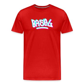 Basel Tag Graffiti - Männer Premium Bio T-Shirt - Rot - Vorne - Damien (186cm)