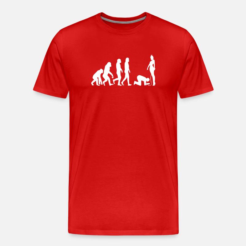 Evolution Mann - Männer Premium Bio T-Shirt - Rot