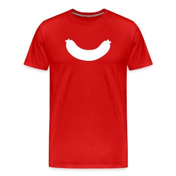 Wurst Metzgerei Verkäufer Vorlage - Männer Premium Bio T-Shirt - Rot - Vorne - Damien (186cm)