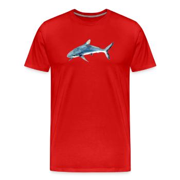 Chemise aquarelle Predator Shark Aquarelle - T-shirt bio Premium Homme - rouge - Devant - Damien (186cm)