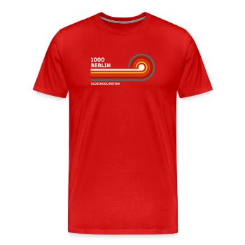 Berlin Retro Shirt Postleitzahl 1000 PLZ Souvenir - Männer Premium Bio T-Shirt - Rot - Vorne - Damien (186cm)