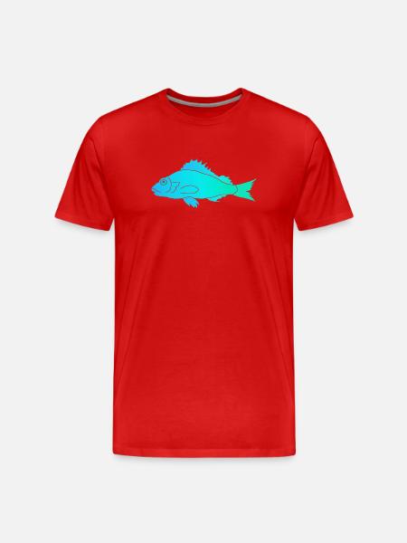 Fisch mit Zackenflosse - Männer Premium Bio T-Shirt - Rot