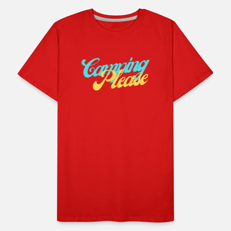 Camping Please Retro Script Männer Premium Bio T-Shirt
