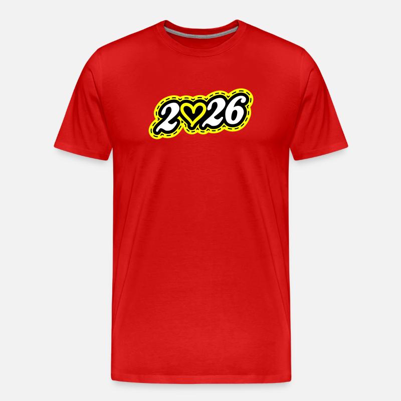 2026 Herz - Männer Premium Bio T-Shirt - Rot