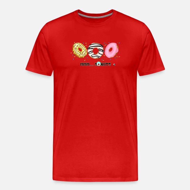 Glasierte Donuts mit Sprinkles Abbildung - Männer Premium Bio T-Shirt - Rot