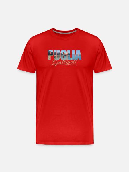 Puglia, Gallipoli - Männer Premium Bio T-Shirt - Rot