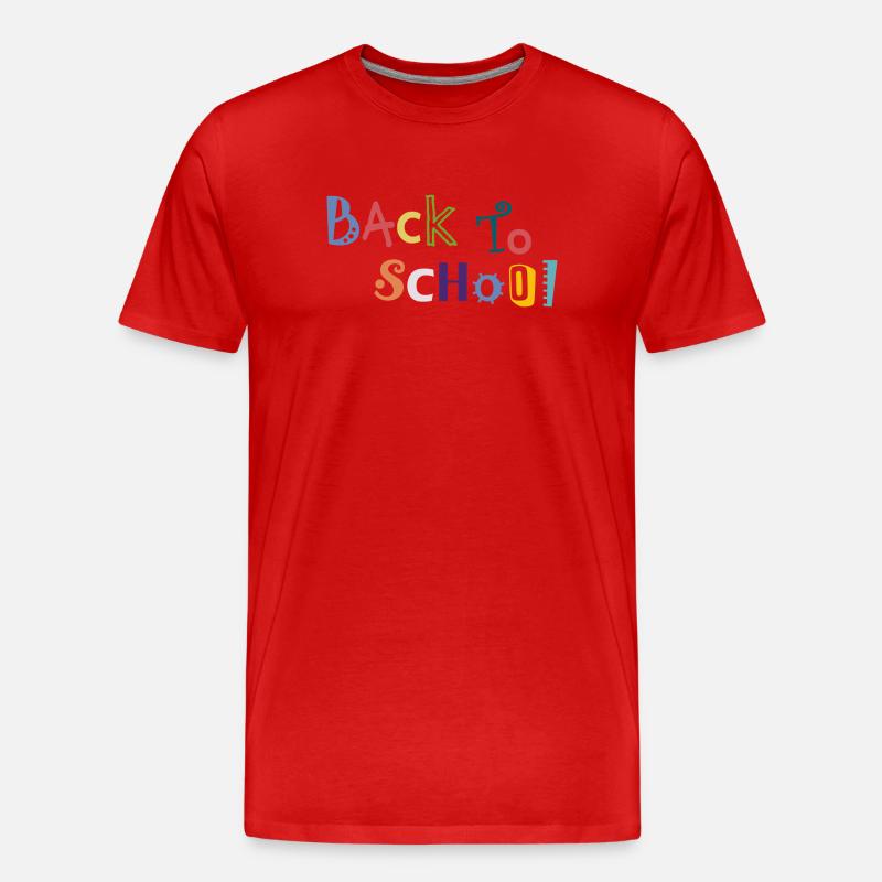 back to school - Männer Premium Bio T-Shirt - Rot