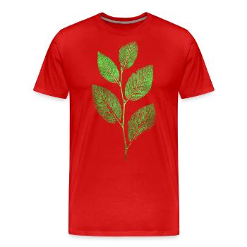 Nature / Forest / Branch - Beech - Men's Premium Organic T-Shirt - red - Front - Damien (186cm)