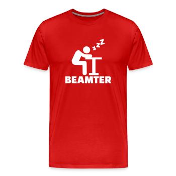 Beamter - Männer Premium Bio T-Shirt - Rot - Vorne - Damien (186cm)