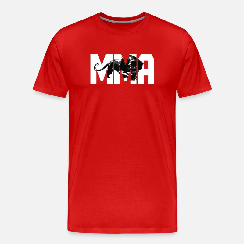 MMA Design mit einer Raubkatze - Männer Premium Bio T-Shirt - Rot