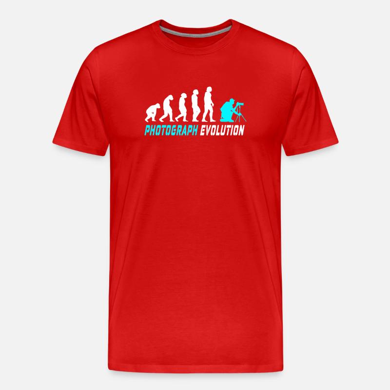 Fotograf Evolution - Männer Premium Bio T-Shirt - Rot