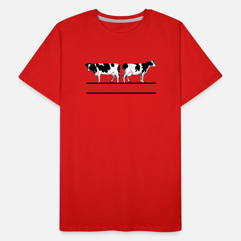 Monogramme de vaches blanches noires T-shirt bio Premium Homme