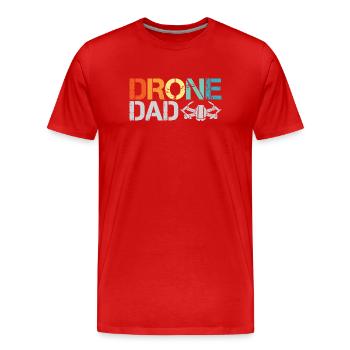 drone dad retro vintage design drone flight icon - Men's Premium Organic T-Shirt - red - Front - Damien (186cm)