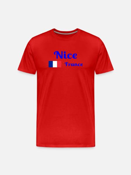 Nice France- Stylish prints - Men's Premium Organic T-Shirt - red