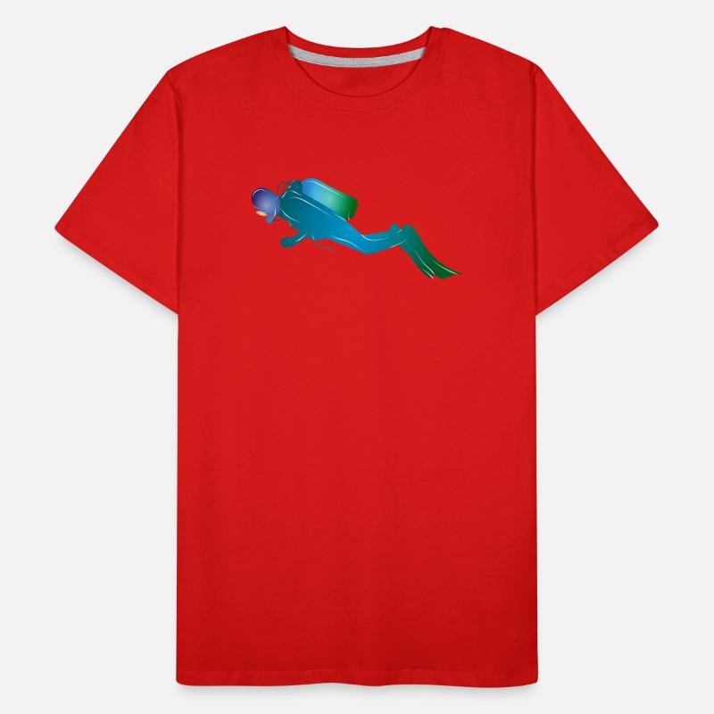 Silhouette de plongeur dans les tons bleu-vert T-shirt bio Premium Homme