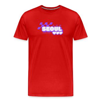 Seoul Racing Violet Rétro - T-shirt bio Premium Homme - rouge - Devant - Damien (186cm)