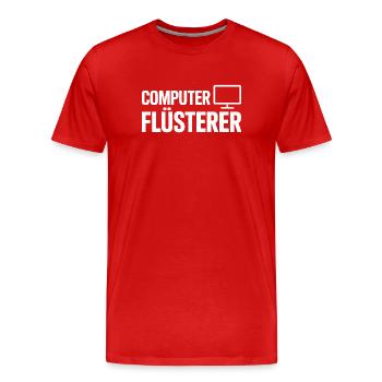 Computer Flüsterer – Monitor-Icon Design - Männer Premium Bio T-Shirt - Rot - Vorne - Damien (186cm)