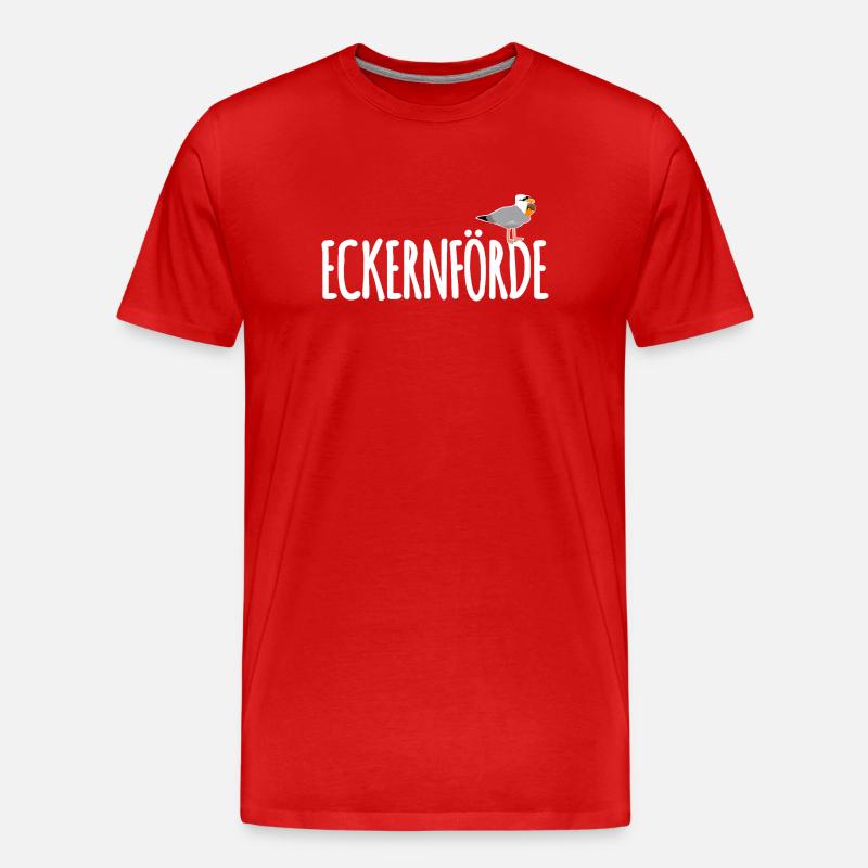 Eckernförde Möwe Ostsee - Männer Premium Bio T-Shirt - Rot