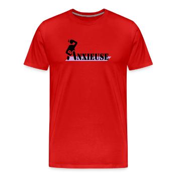 anxious - Men's Premium Organic T-Shirt - red - Front - Damien (186cm)
