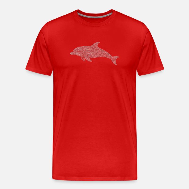 Delfin  - Männer Premium Bio T-Shirt - Rot