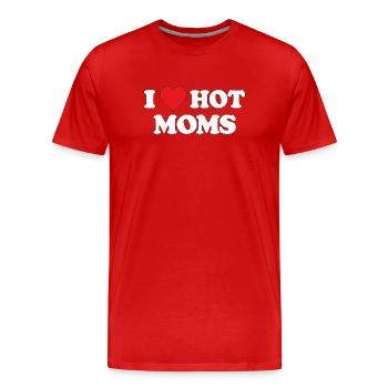 J’adore le design de mamans sexy - T-shirt bio Premium Homme - rouge - Devant - Damien (186cm)