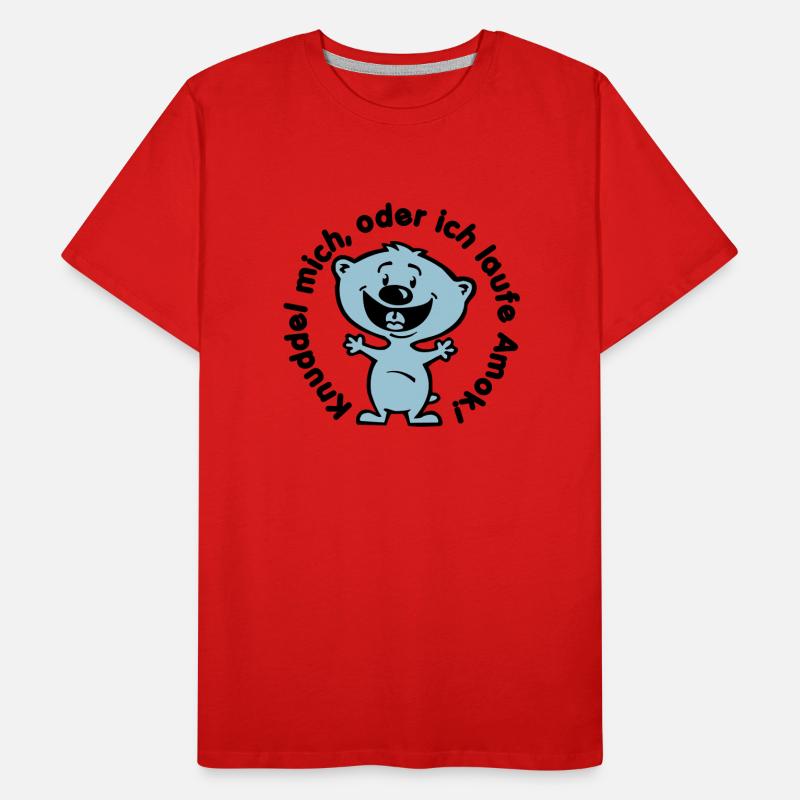 knuddel mich, oder ich laufe amok Männer Premium Bio T-Shirt