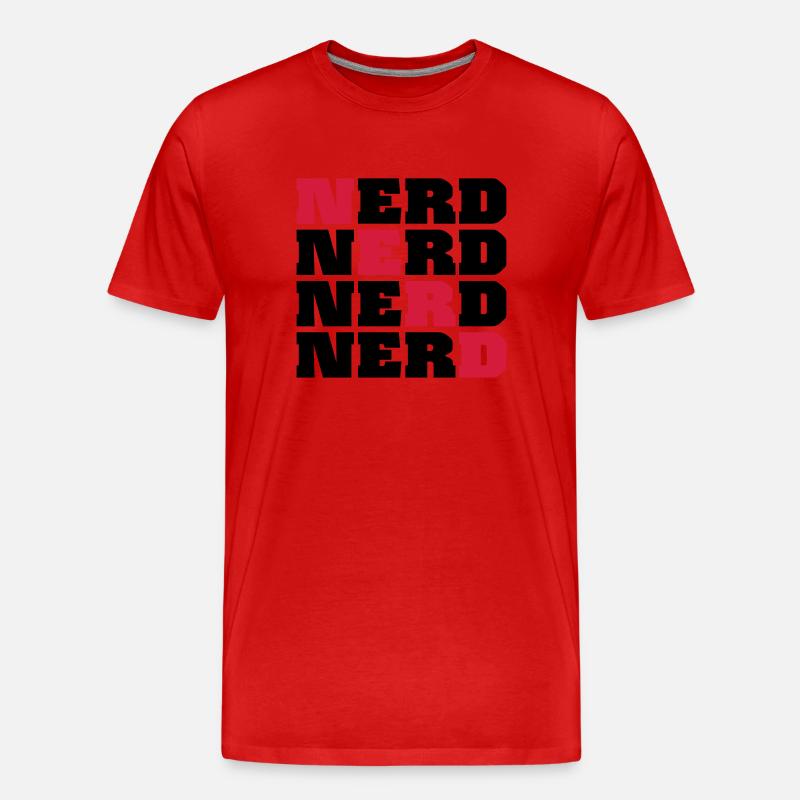 Nerd - Männer Premium Bio T-Shirt - Rot