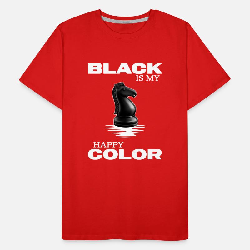 échecs, le noir est ma couleur heureuse juneteenth T-shirt bio Premium Homme